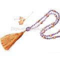 108 Mala Bead Necklace Amatista Crystal Collar de madera con cuentas de Yoga